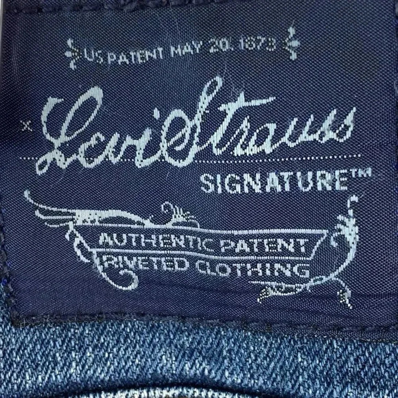 Levi Strauss Signature Y2K Bootcut Low Rise Stretch Denim Blue Jeans Misses 16 - Picture 8 of 16